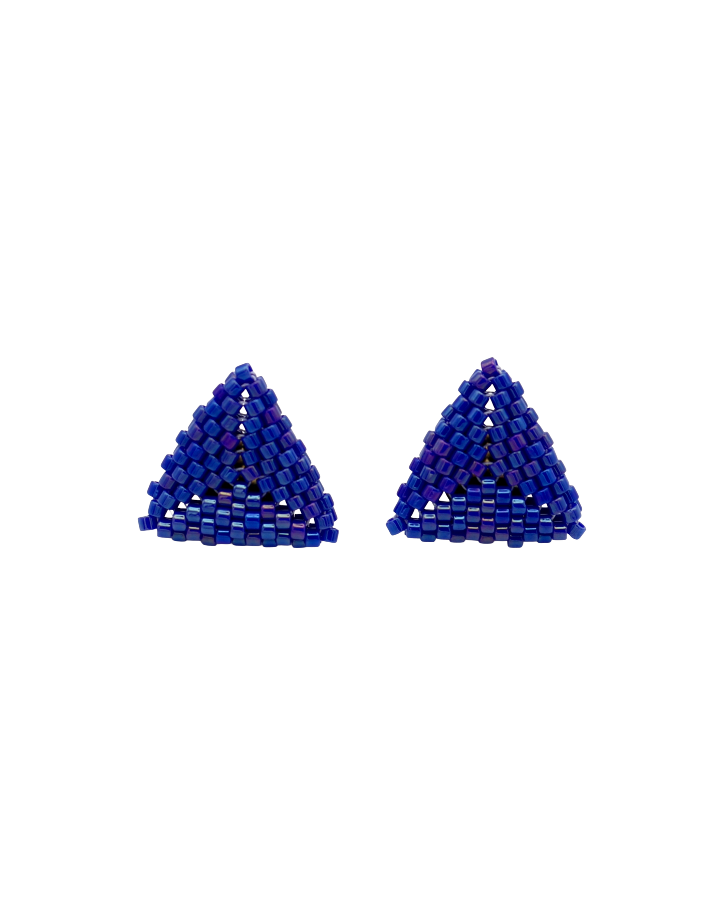 COBALT BLUE TRIANGLE STUD OORBELLEN