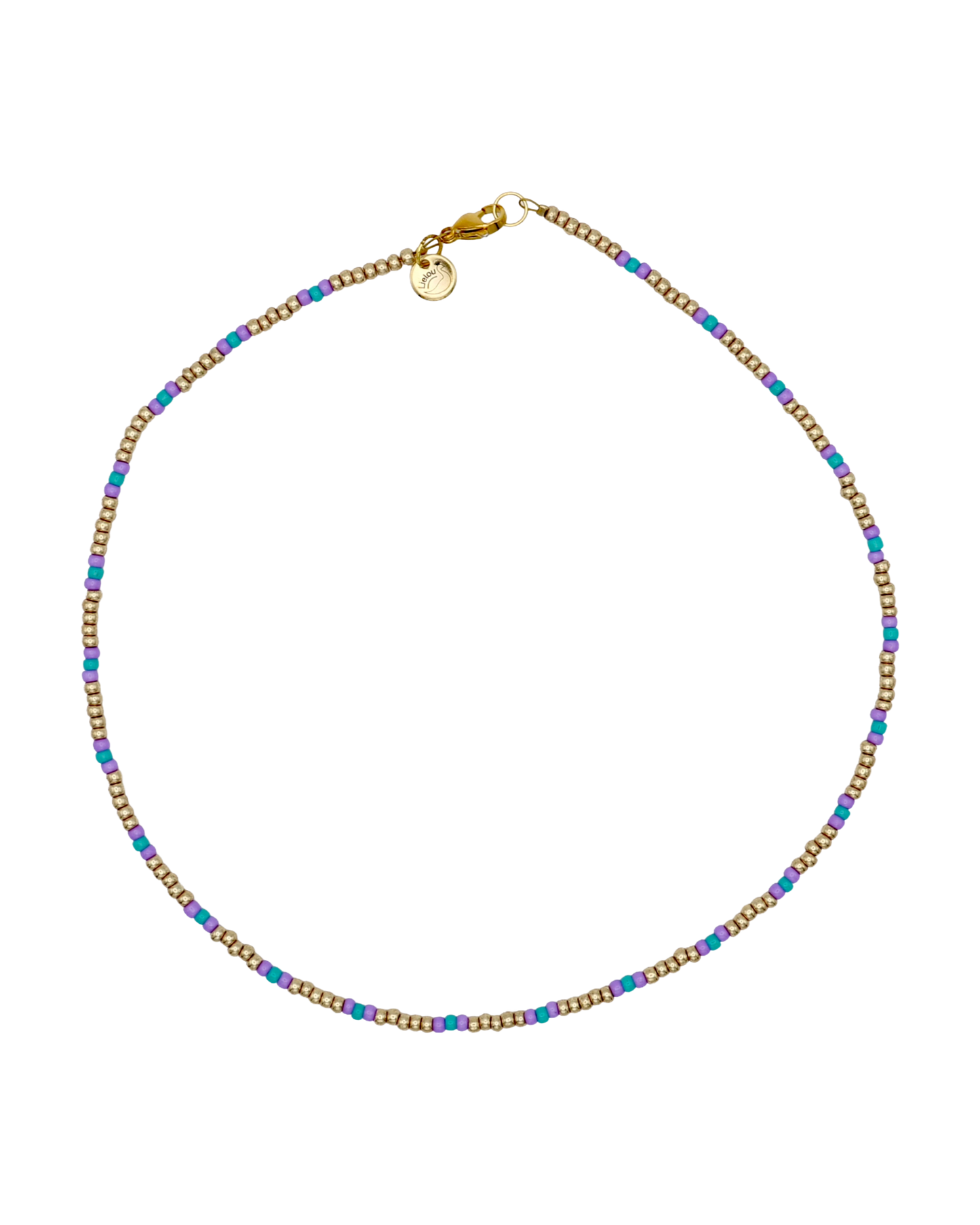 GOLD/LILAC/TURQUOISE MIYUKI NECKLACE