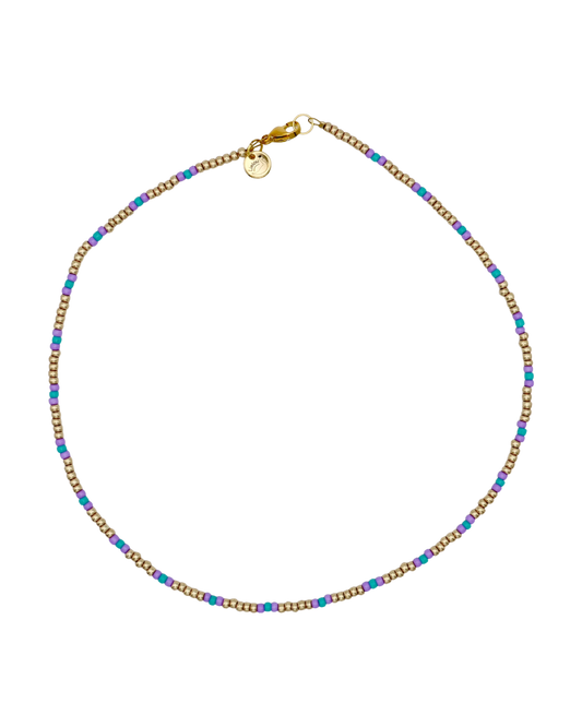GOUD/LILA/TURQUOISE MIYUKI KETTING