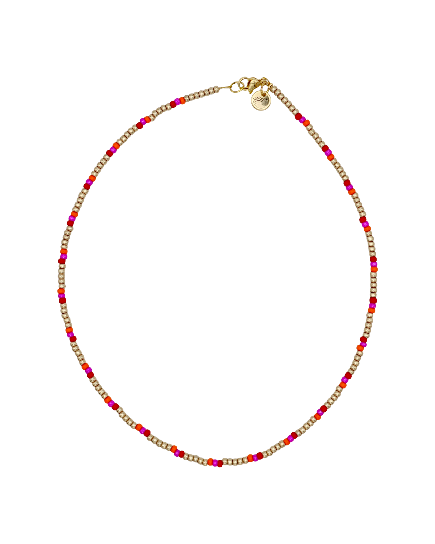 GOLD/ORANGE/RED/PINK MIYUKI NECKLACE