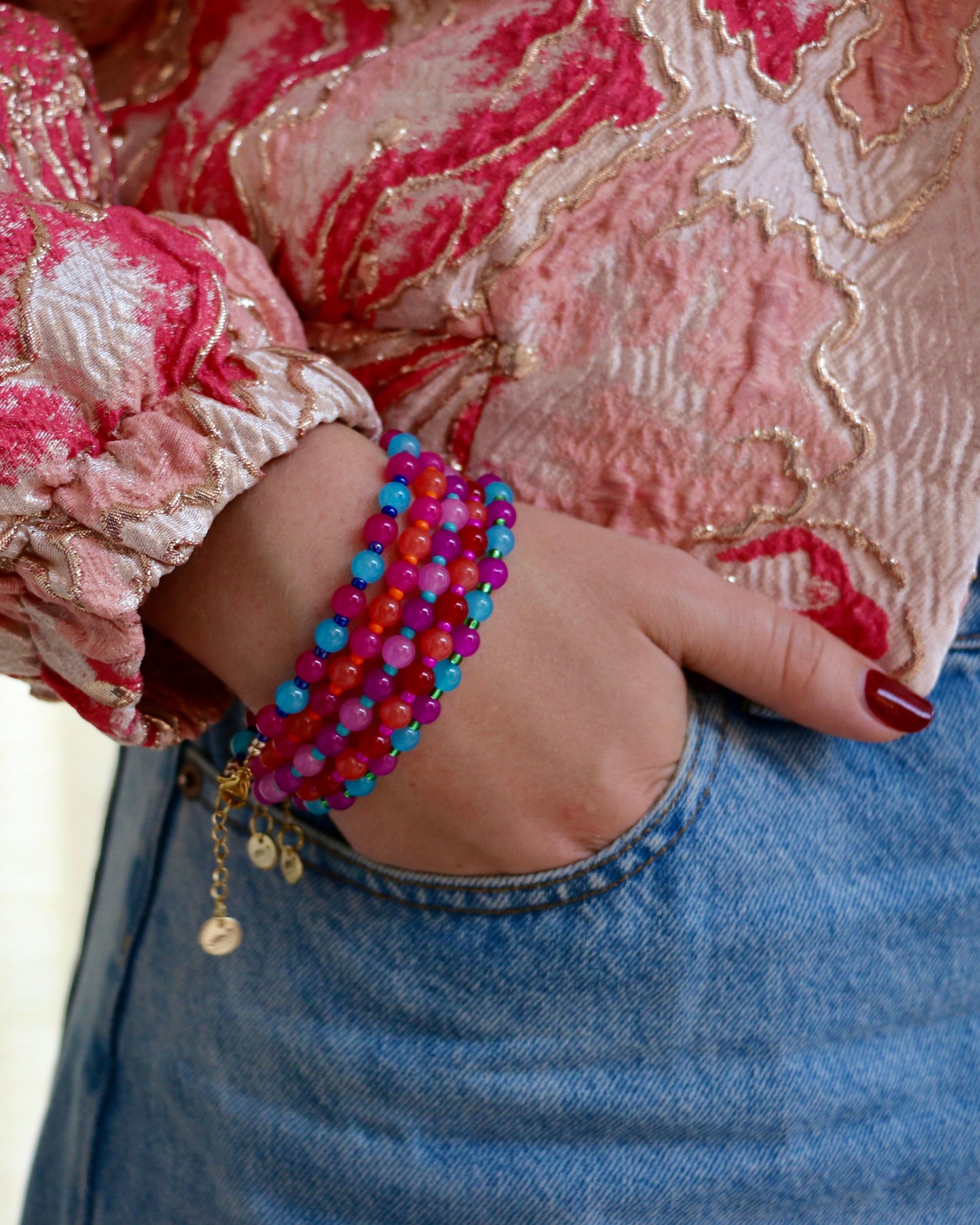 PAARS/BLAUWE ARMBAND CAMI