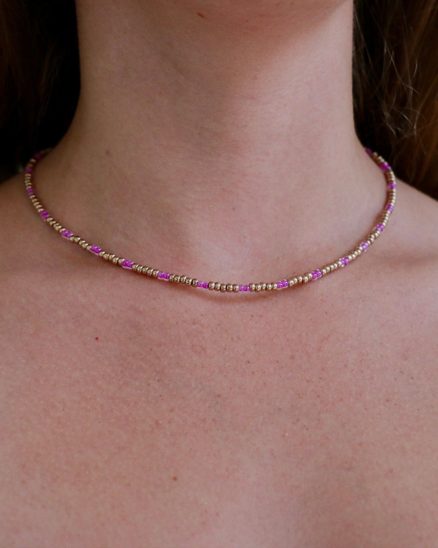 GOUD/LILA MIYUKI KETTING