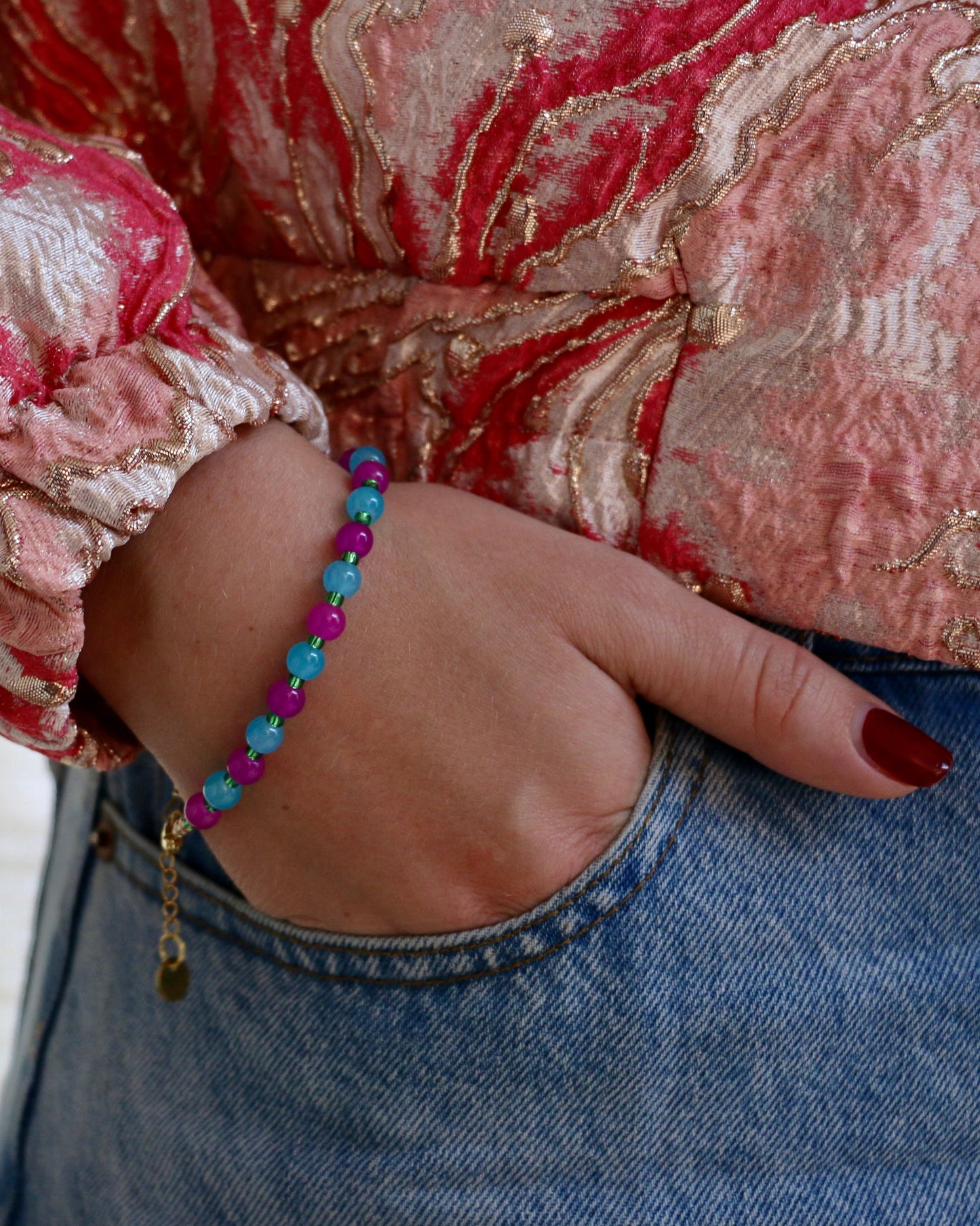 PAARS/BLAUWE ARMBAND CAMI