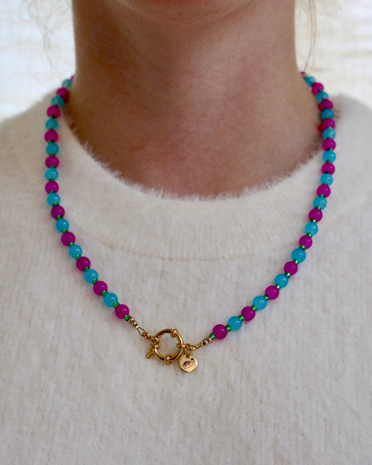 PAARS/BLAUWE KETTING CAMI