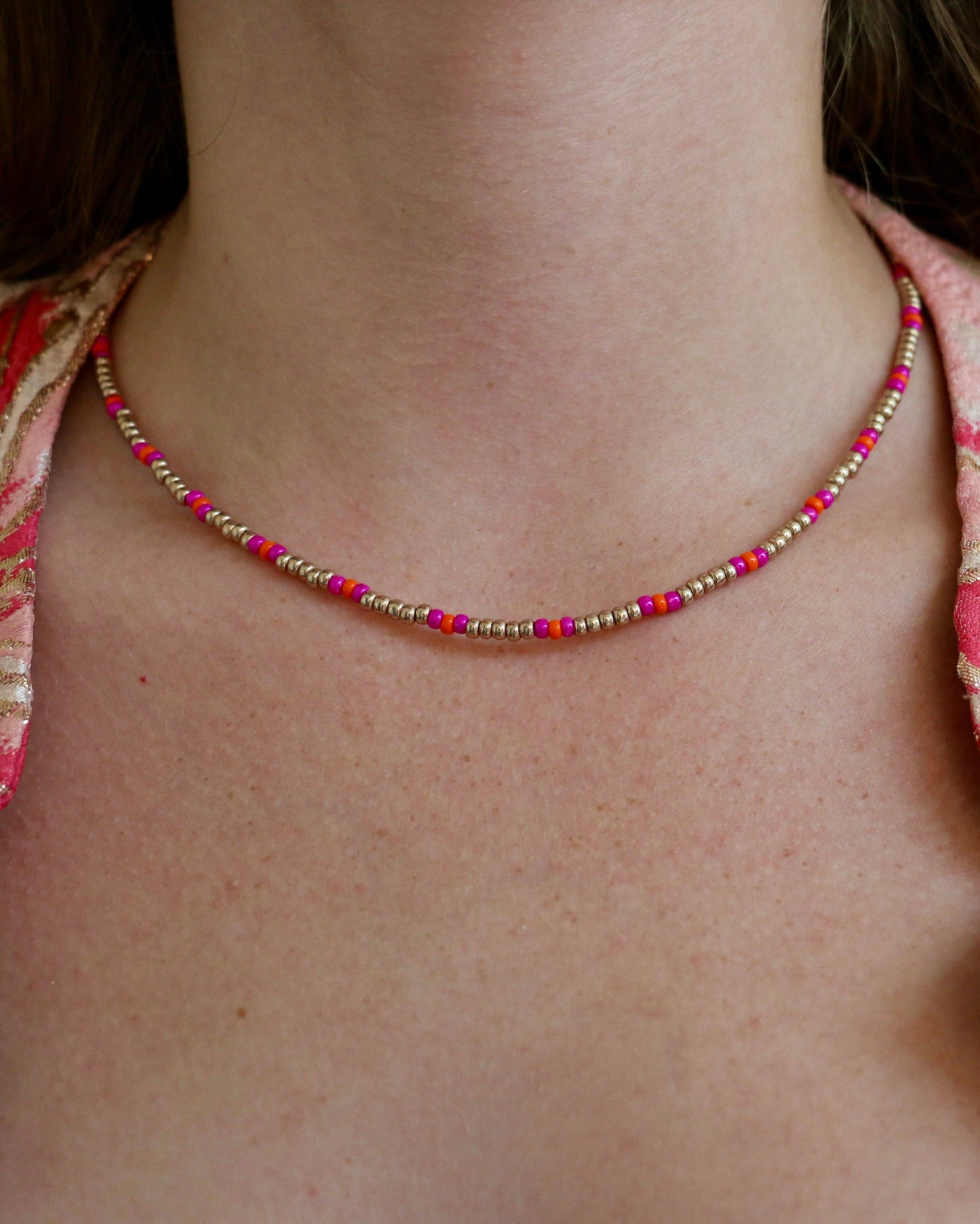 GOUD/ROZE/ORANJE MIYUKI KETTING