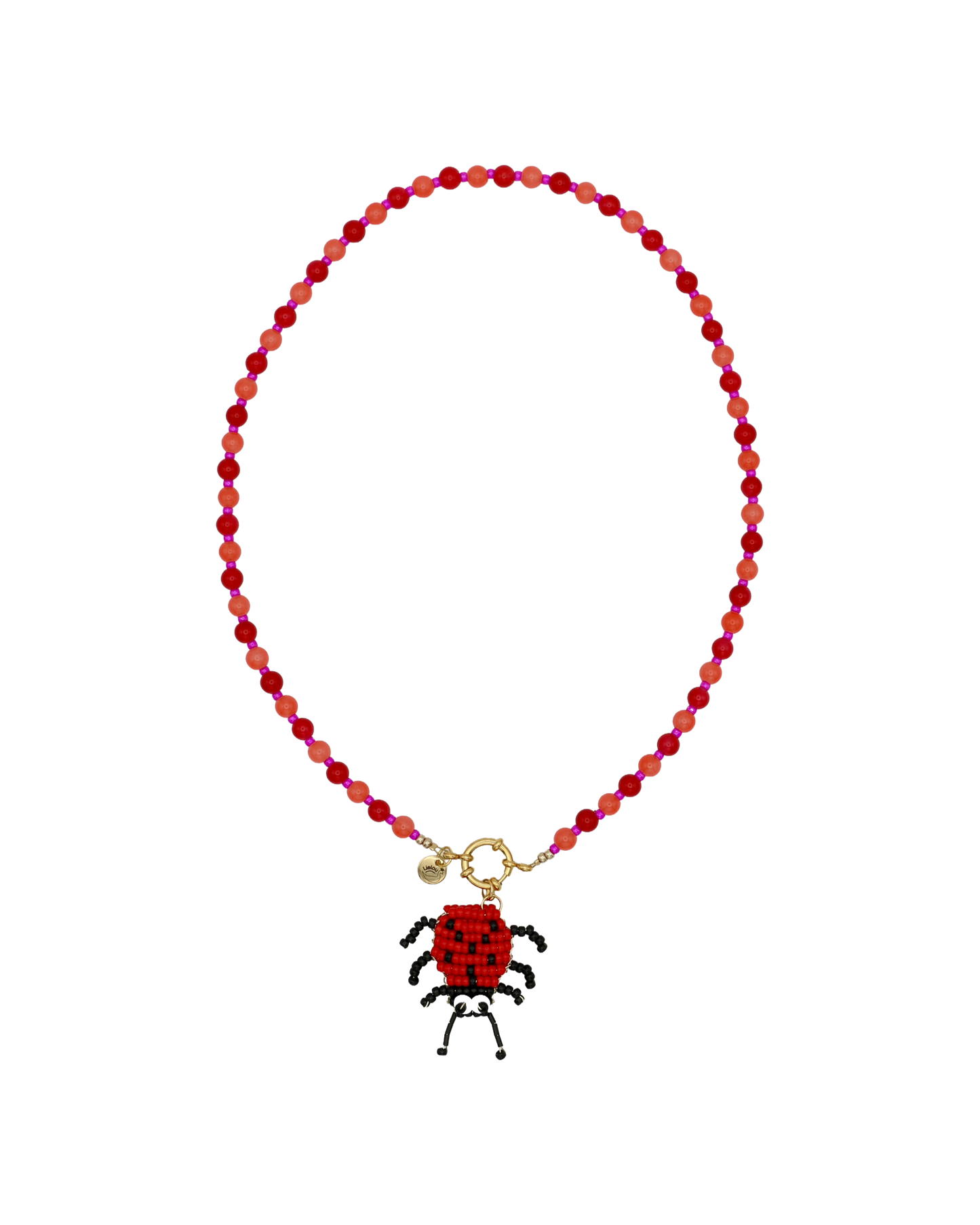 RED/ORANGE NECKLACE RED LADYBUG LINA