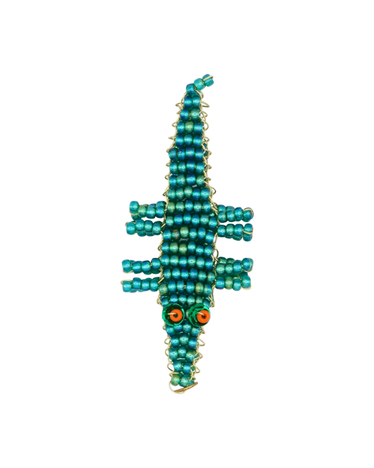 SMARAGDGROENE KROKODIL BAG CHARM KAIA