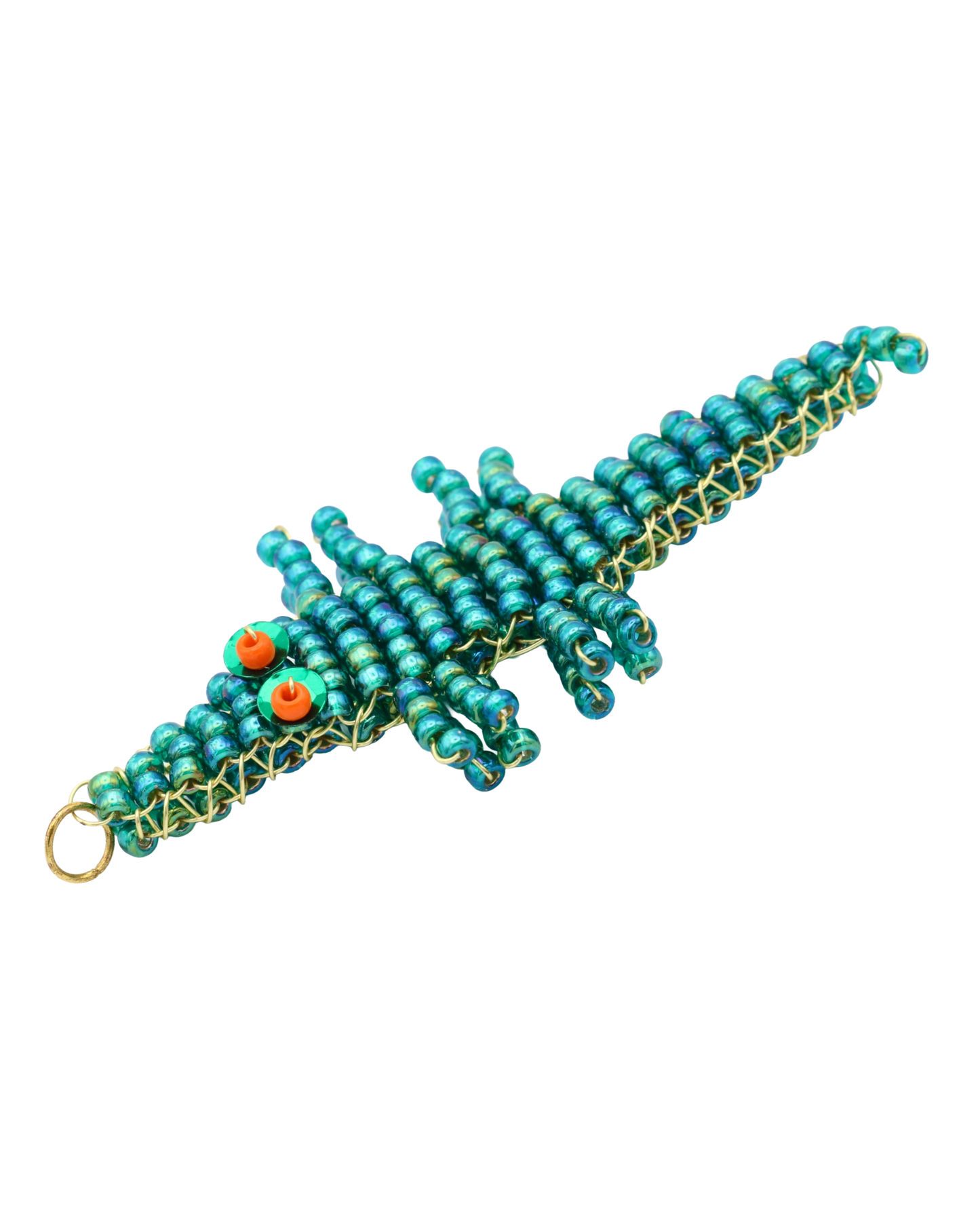 SMARAGDGROENE KROKODIL BAG CHARM KAIA