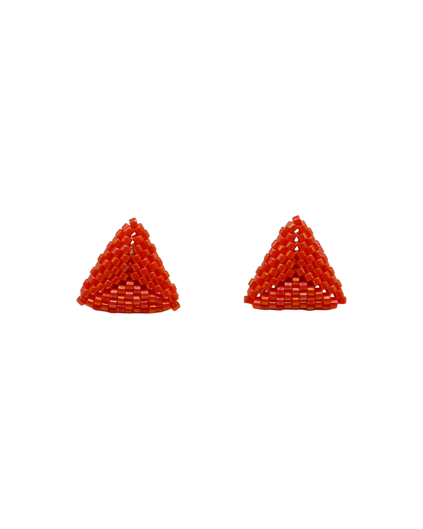 SPARKLING ORANGE TRIANGLE STUD EARRINGS