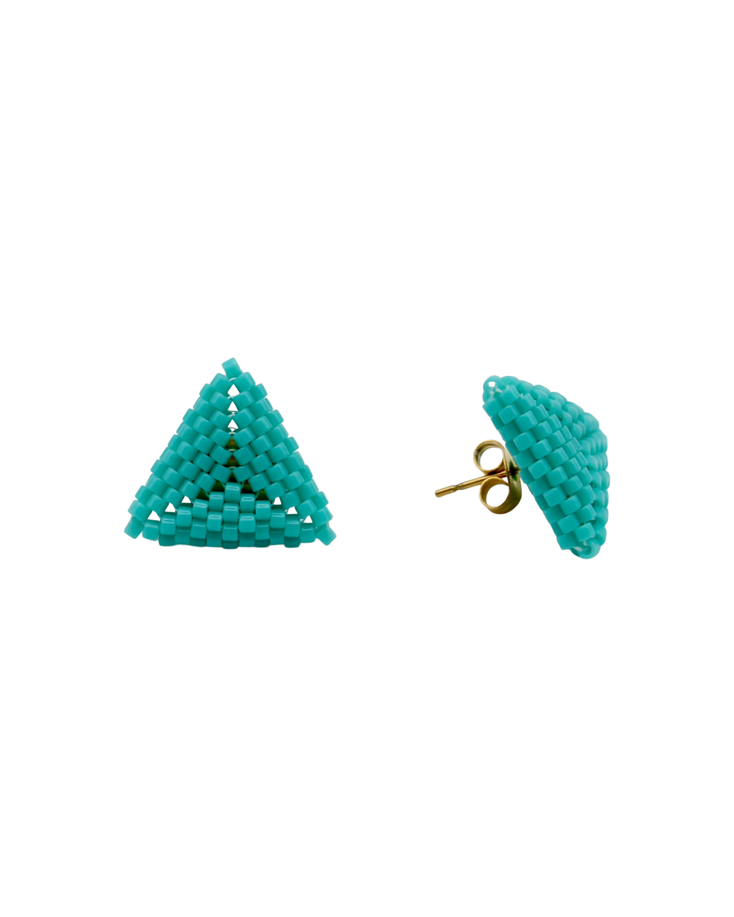 TURQUOISE TRIANGLE STUD EARRINGS