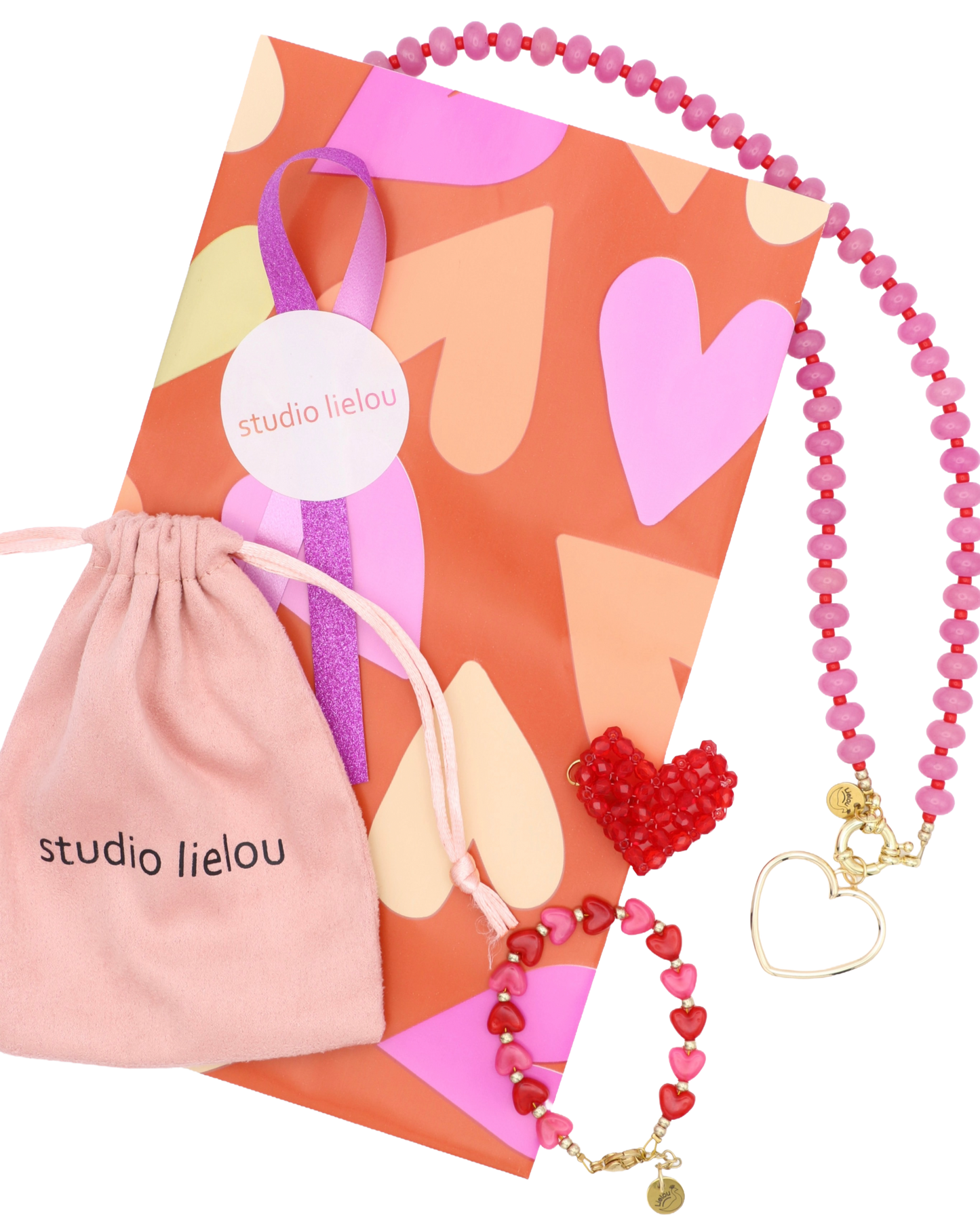 ROOD/ROZE HAPPY HEARTS ARMBAND