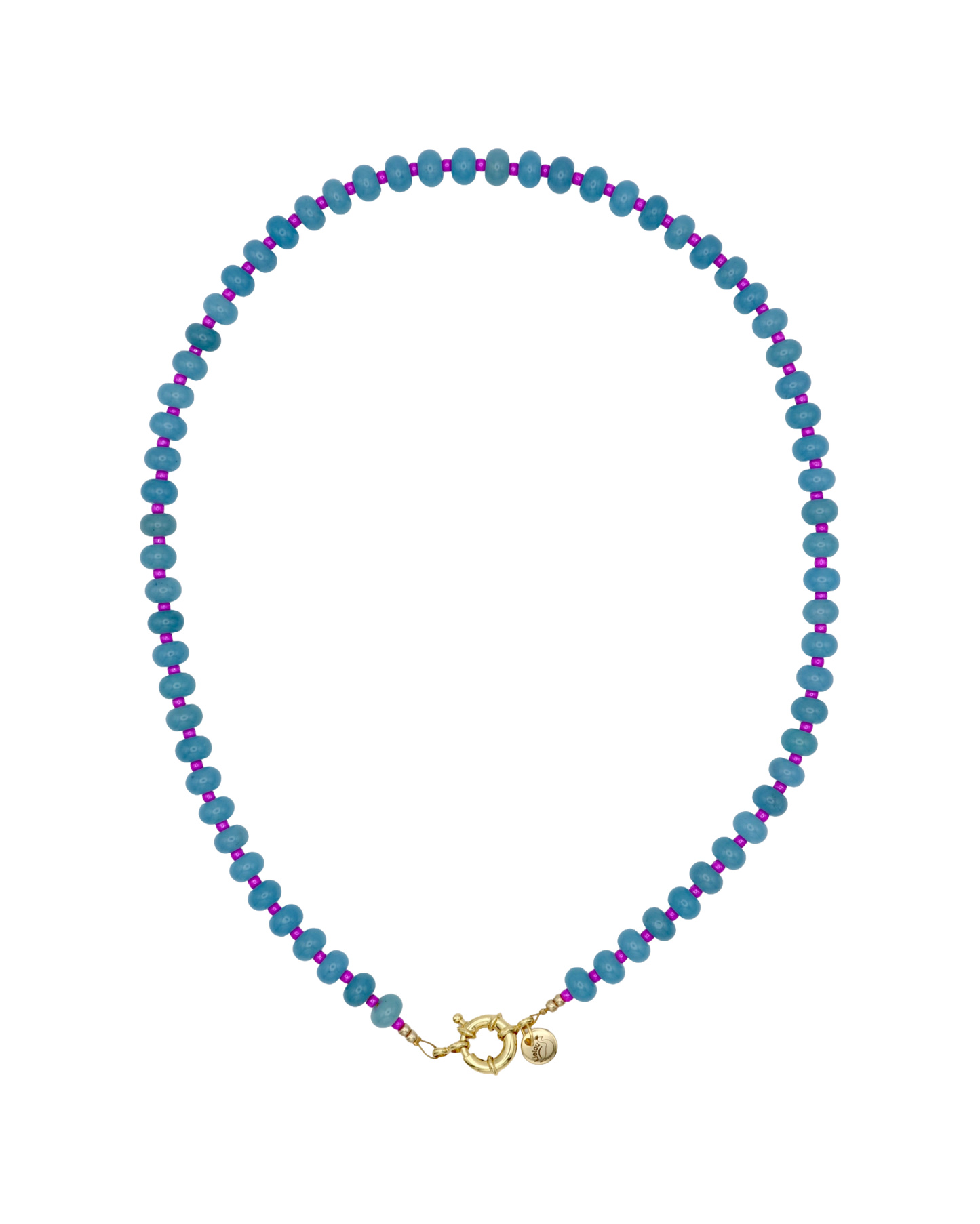 BLAUW/MAGENTA RONDELLE KETTING DUSK