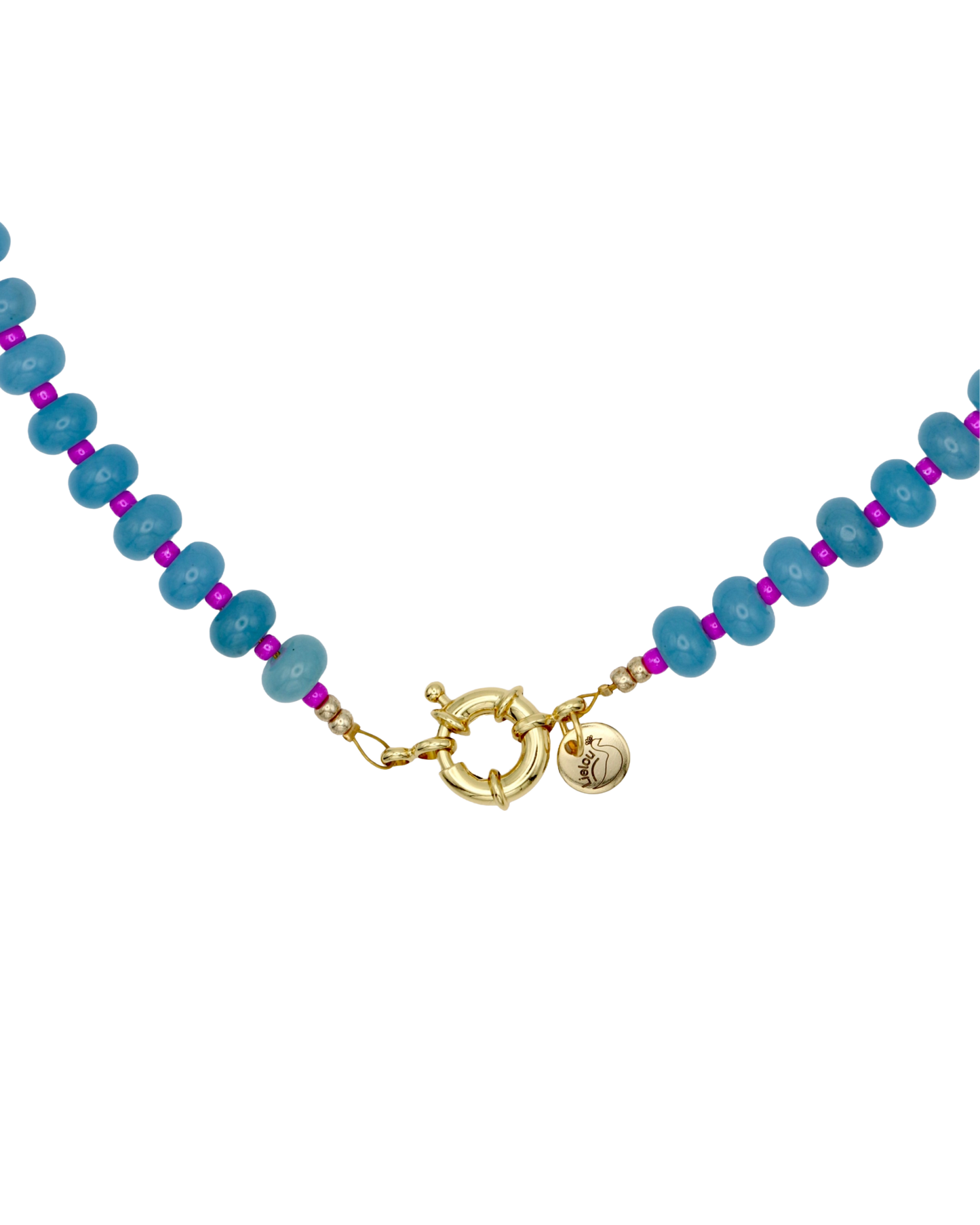 BLAUW/MAGENTA RONDELLE KETTING DUSK