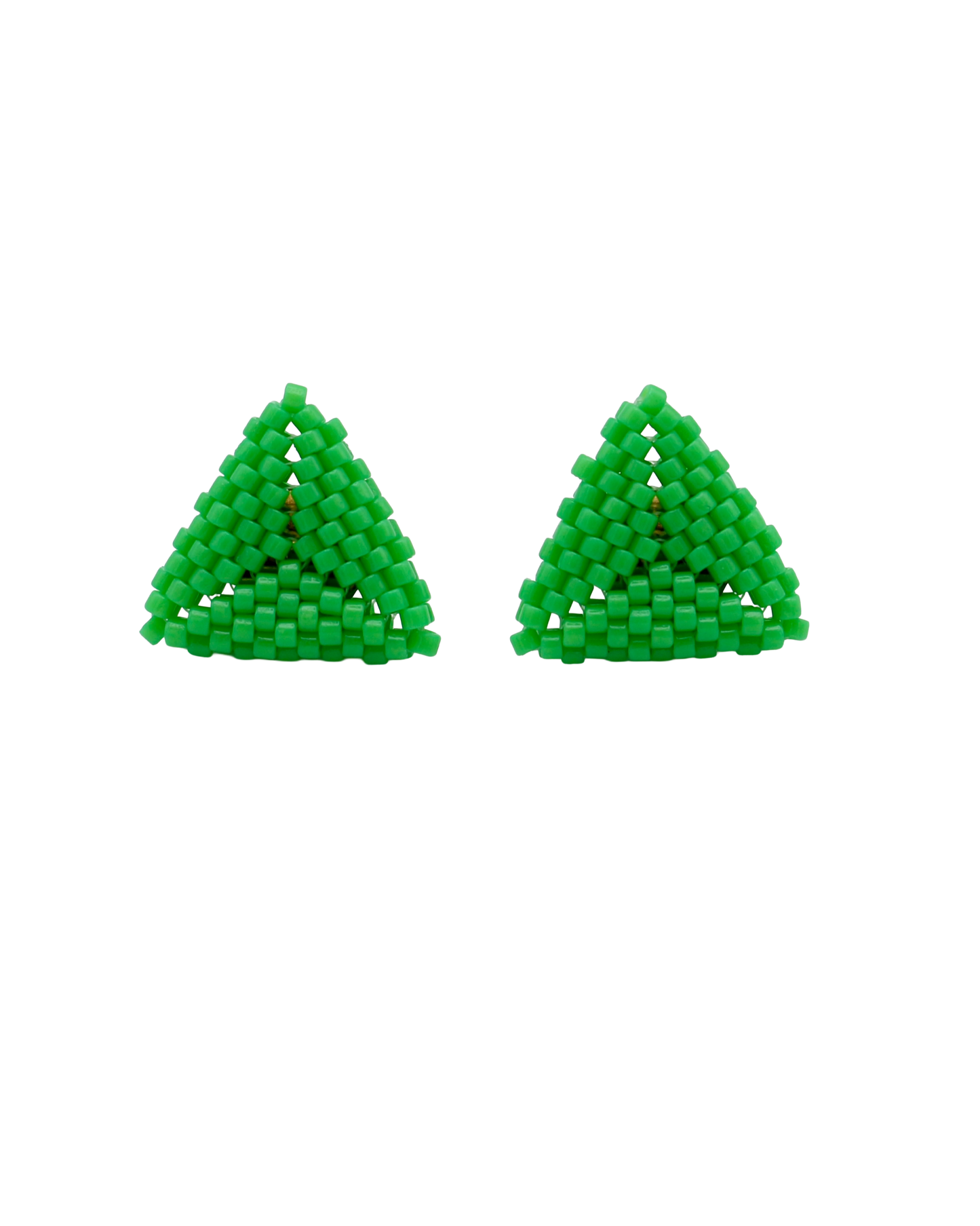 FIJI GREEN TRIANGLE STUD EARRINGS