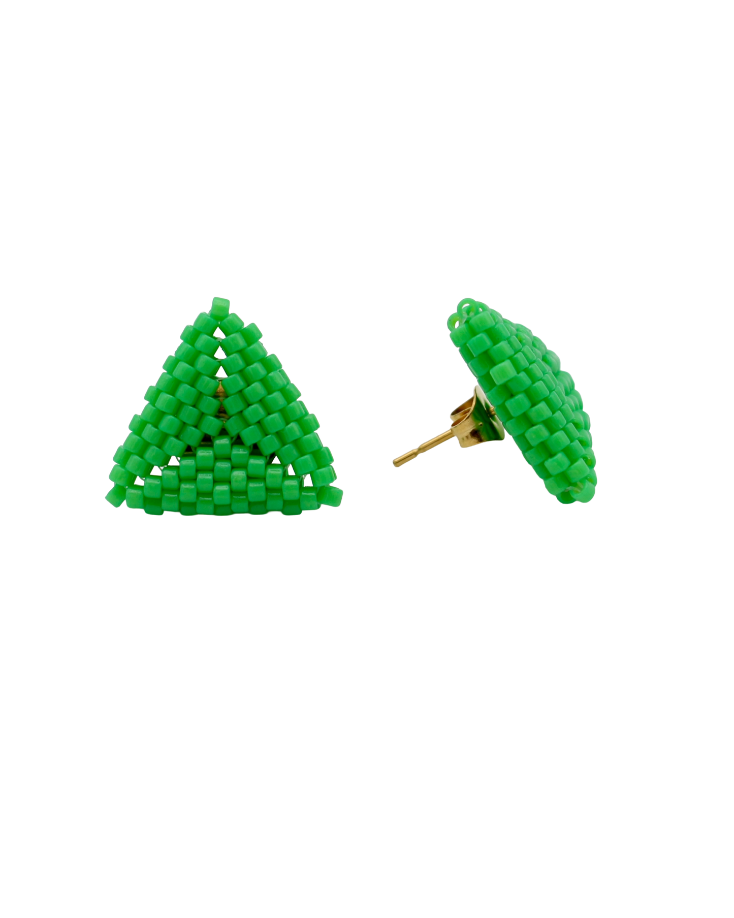FIJI GREEN TRIANGLE STUD EARRINGS
