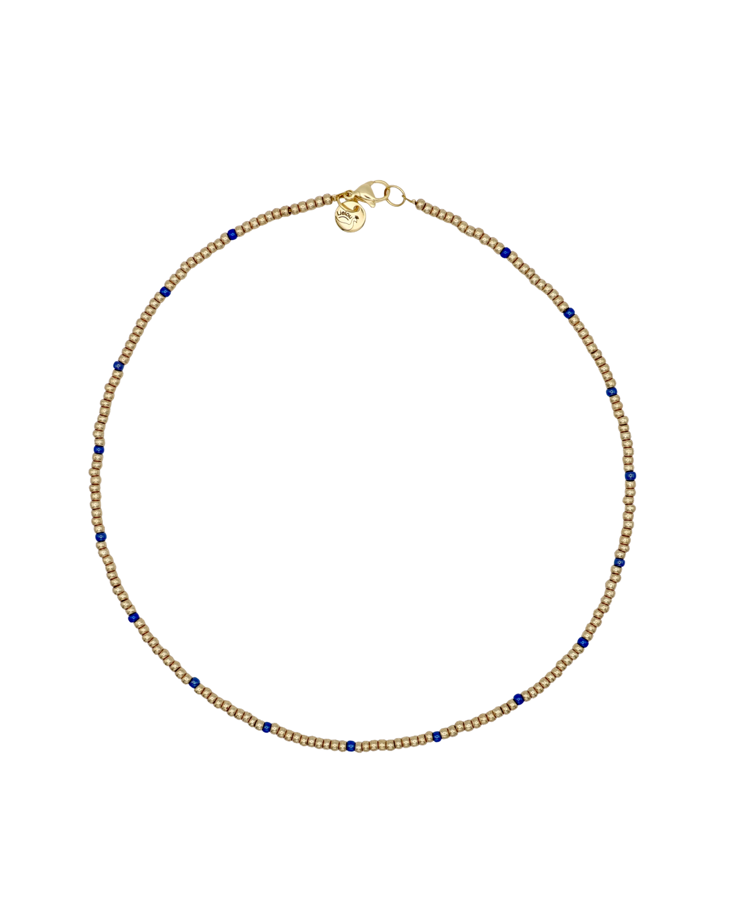 GOLD/BLUE MIYUKI NECKLACE
