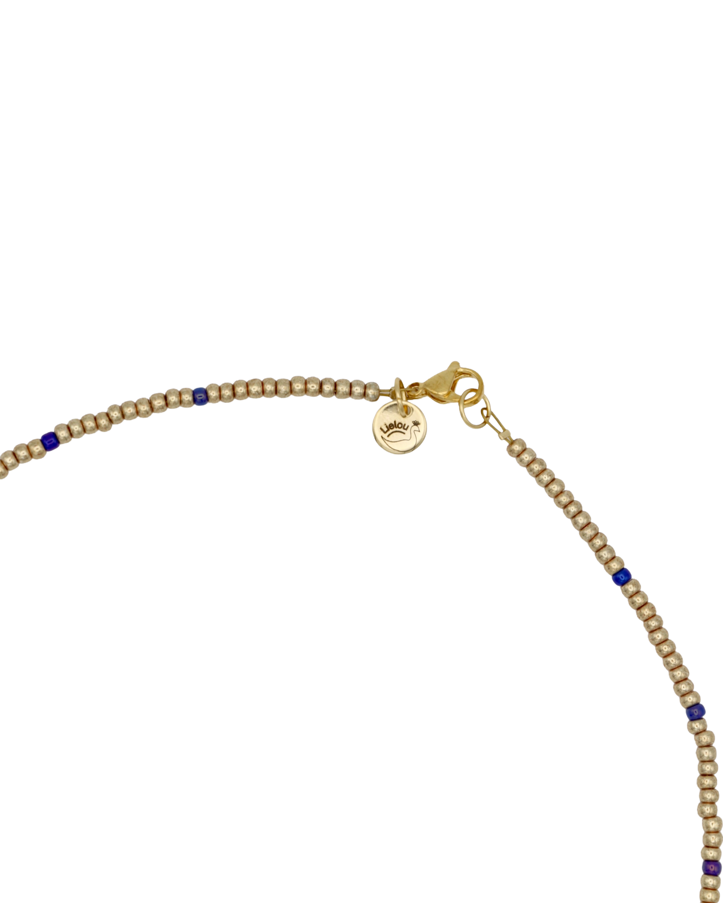 GOLD/BLUE MIYUKI NECKLACE