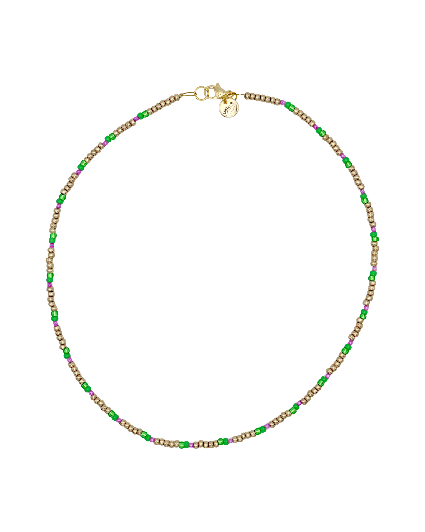 GOLD/GREEN/LILAC MIYUKI NECKLACE