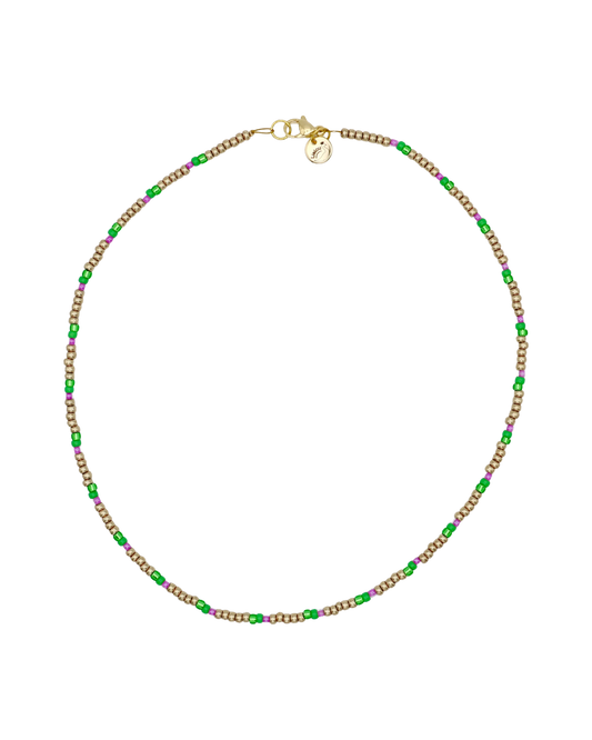 GOUD/GROEN/LILA MIYUKI KETTING