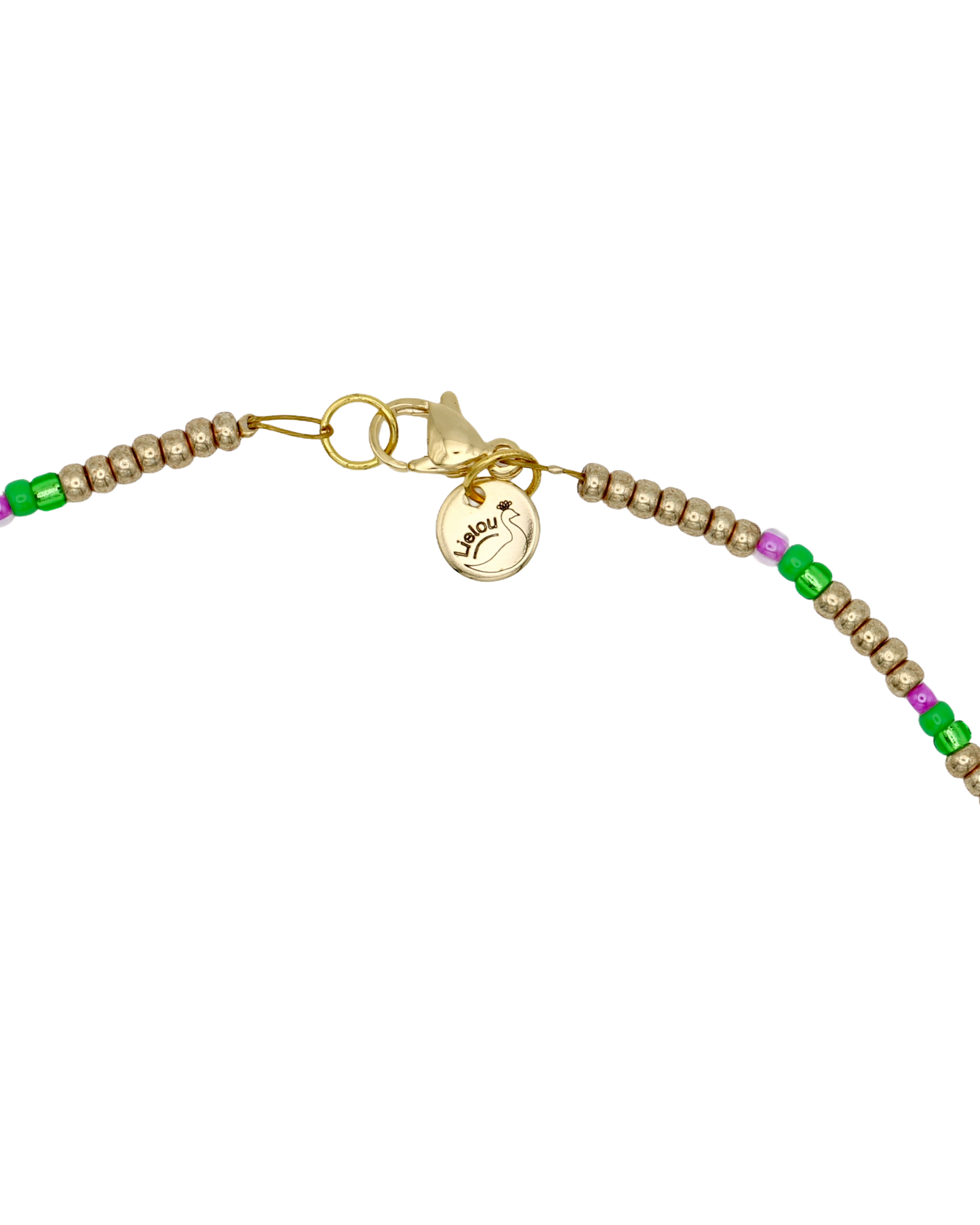 GOLD/GREEN/LILAC MIYUKI NECKLACE