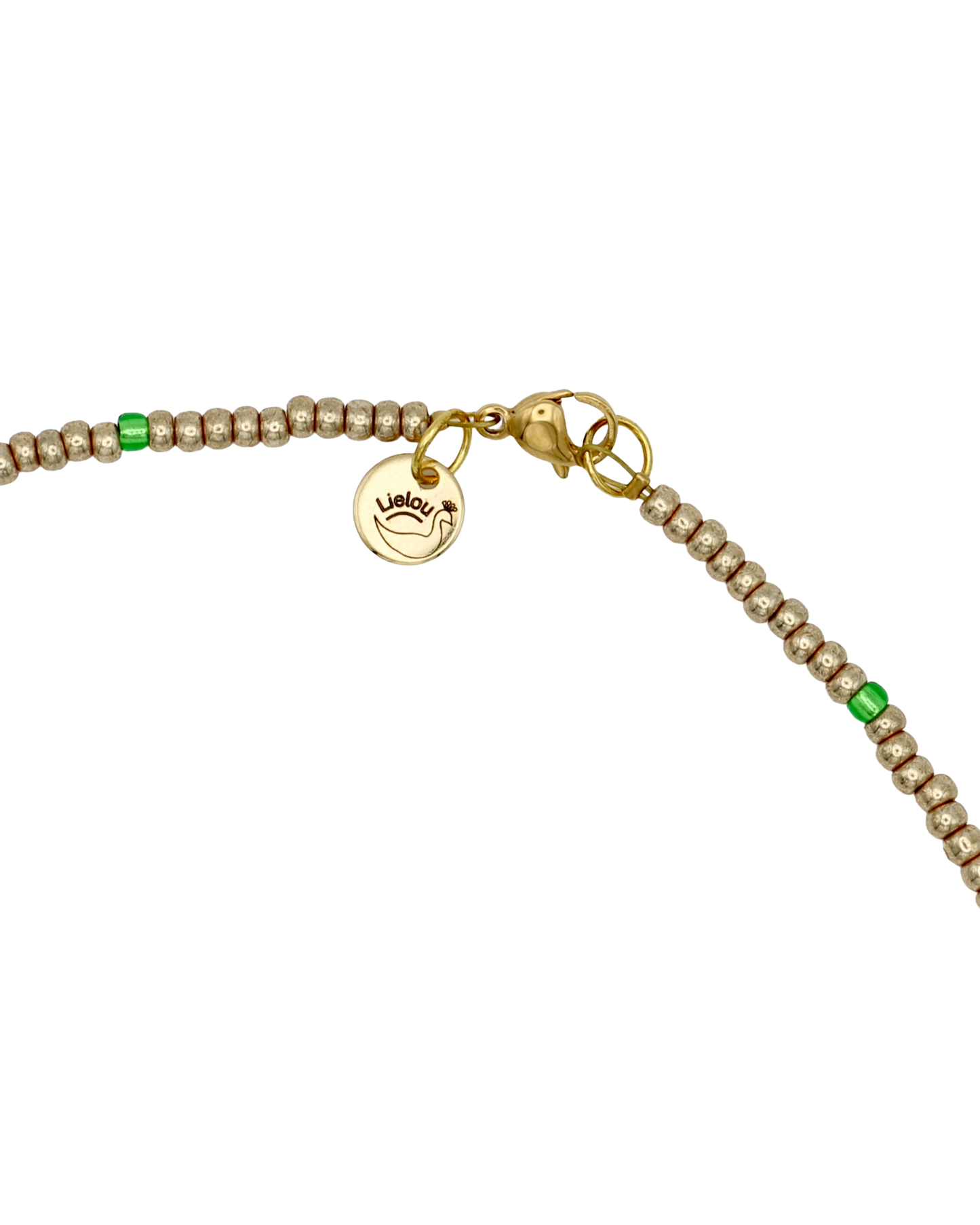 GOLD/GREEN MIYUKI NECKLACE