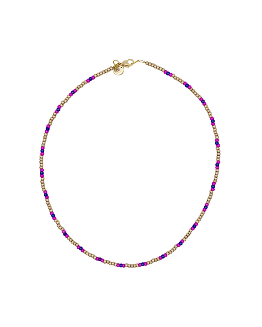 GOLD/PINK/BLUE MIYUKI NECKLACE