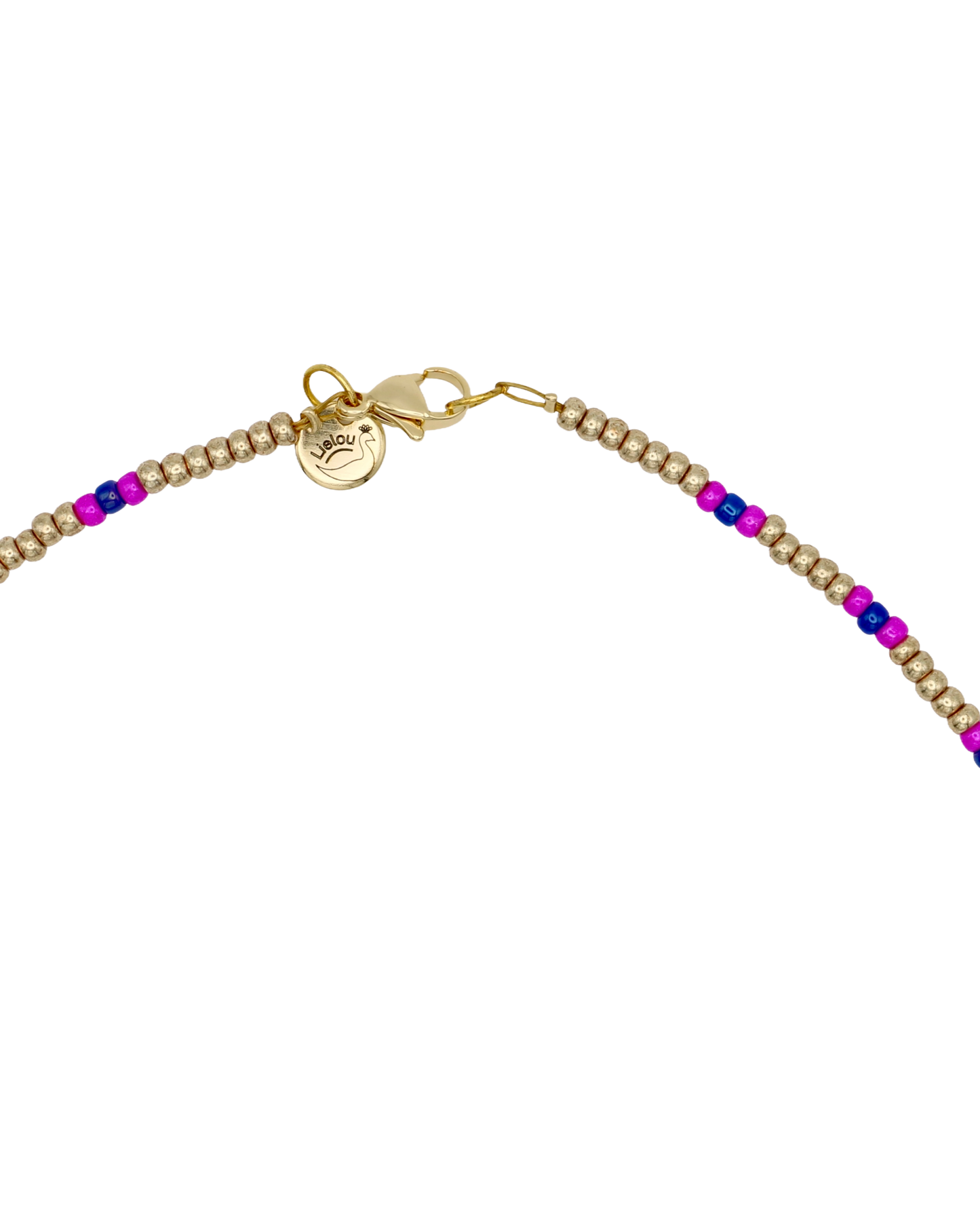GOLD/PINK/BLUE MIYUKI NECKLACE