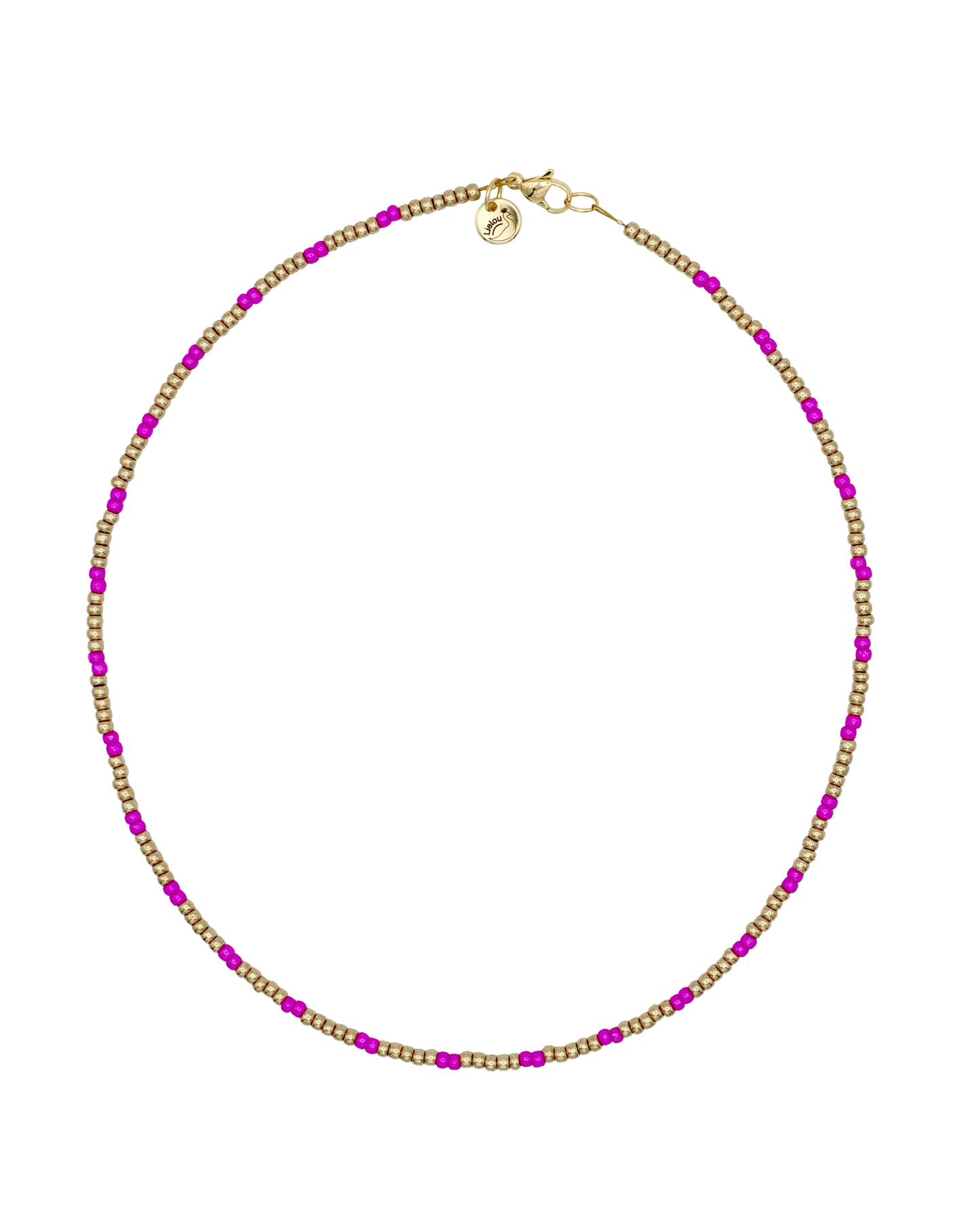 GOLD/PINK MIYUKI NECKLACE