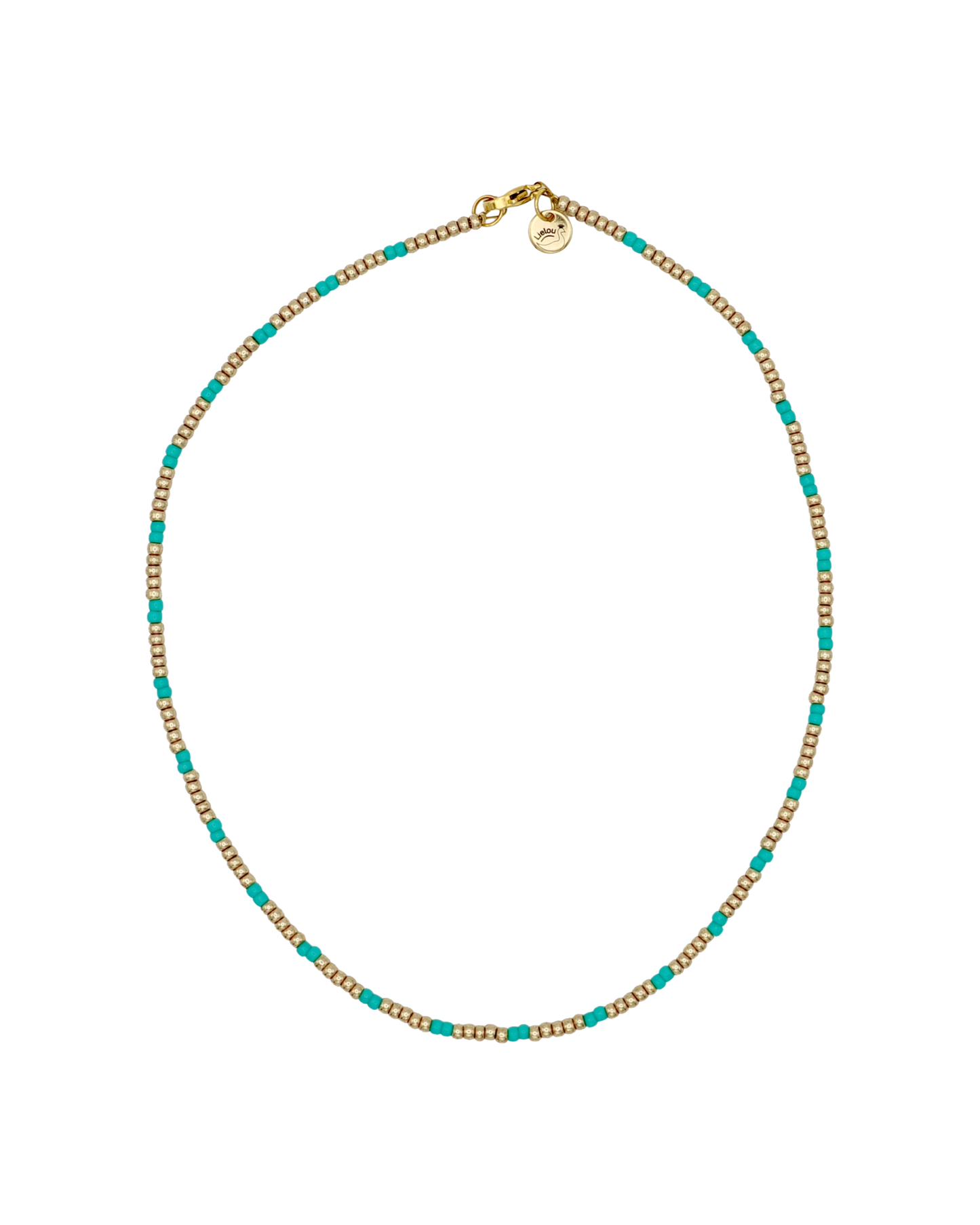 GOLD/TURQUOISE MIYUKI NECKLACE
