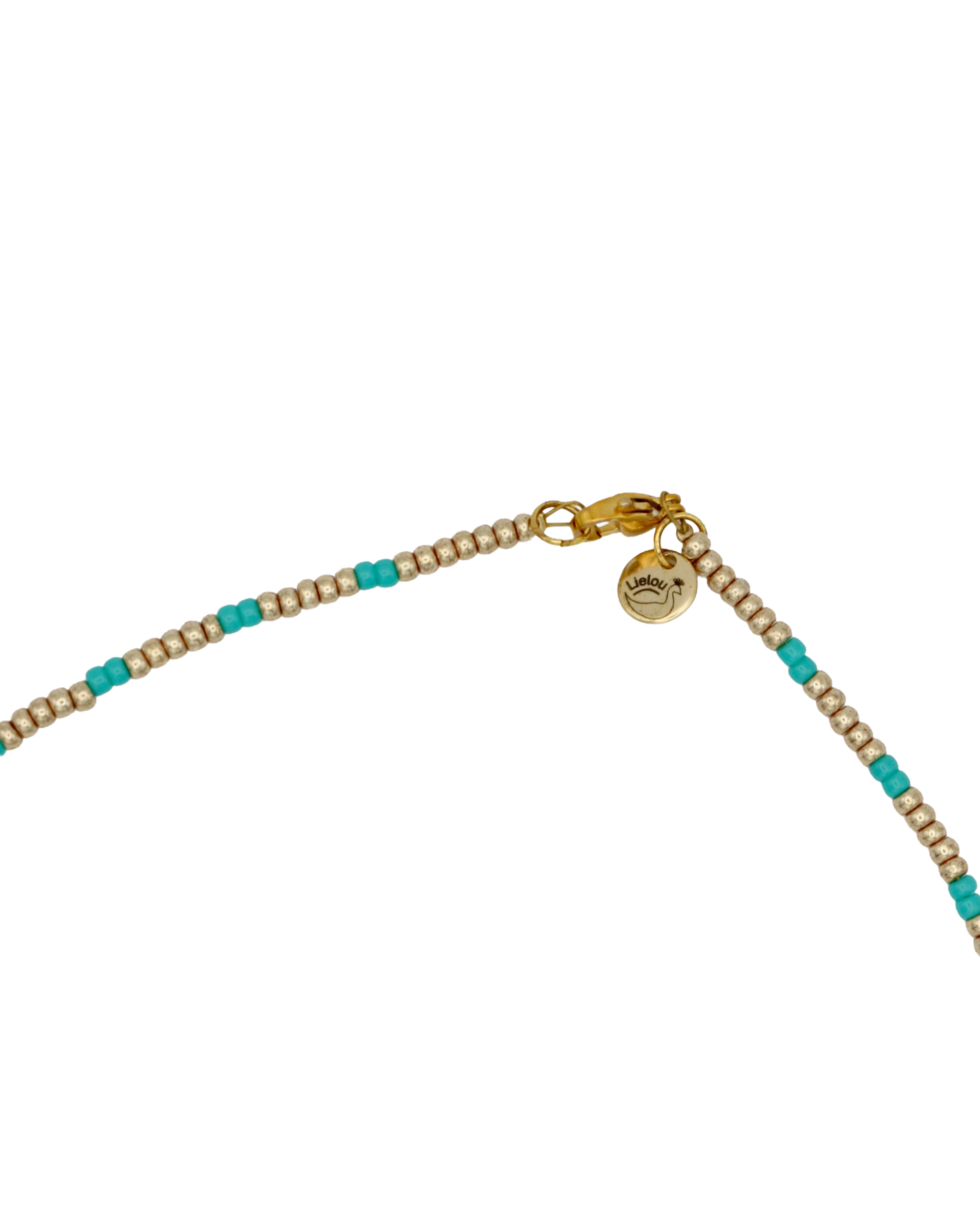 GOLD/TURQUOISE MIYUKI NECKLACE