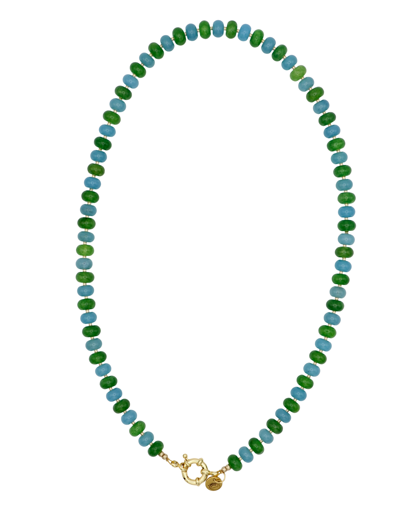 GROEN/BLAUW RONDELLE KETTING SAGE