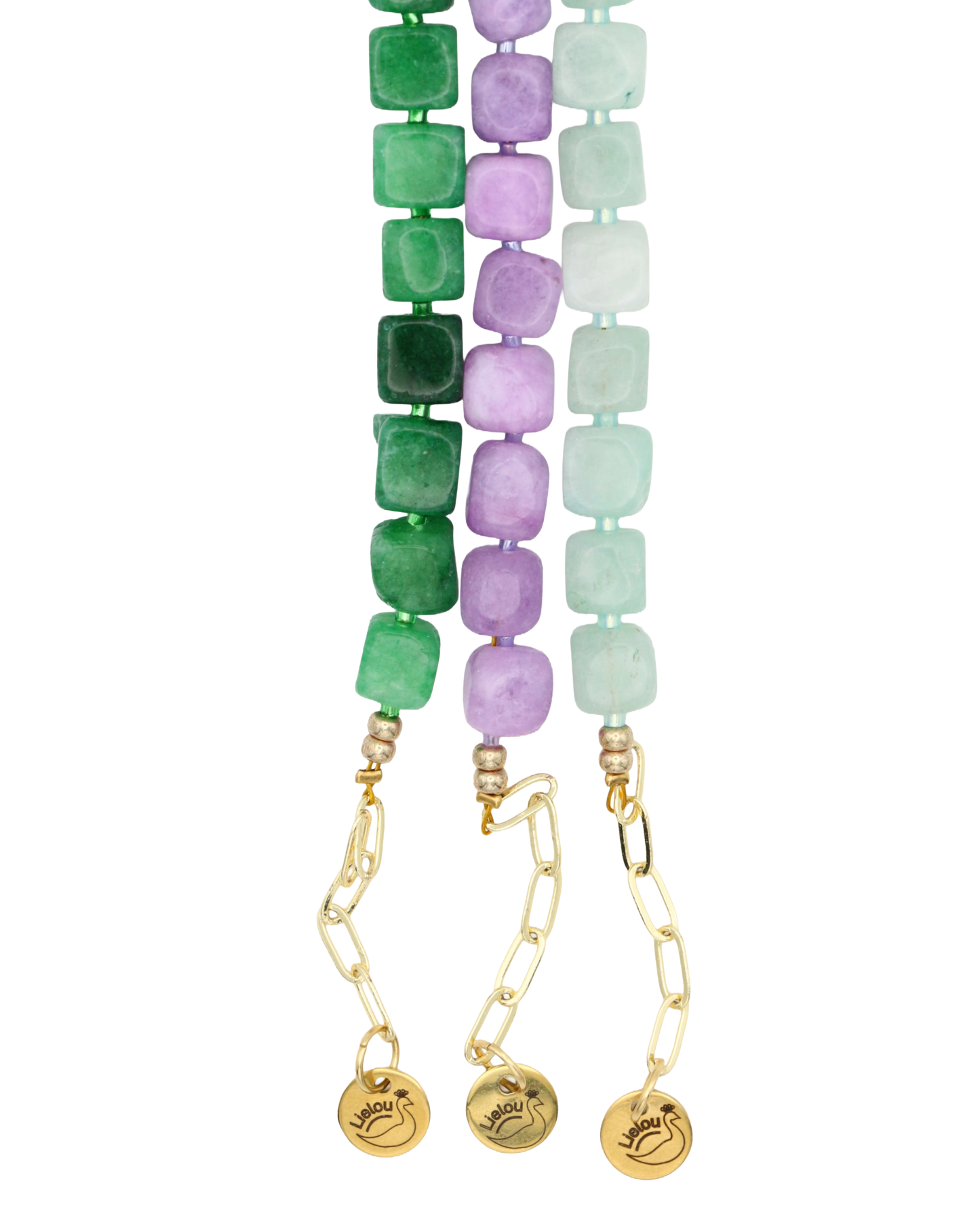 LICHTGROEN JADE CUBE ARMBAND