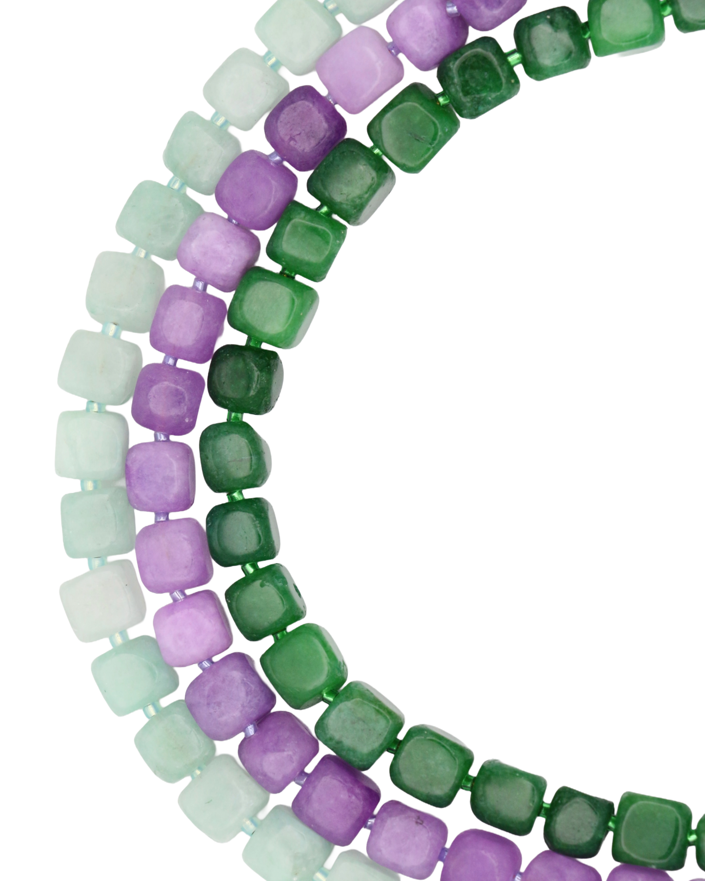 DONKERGROEN JADE CUBE ARMBAND