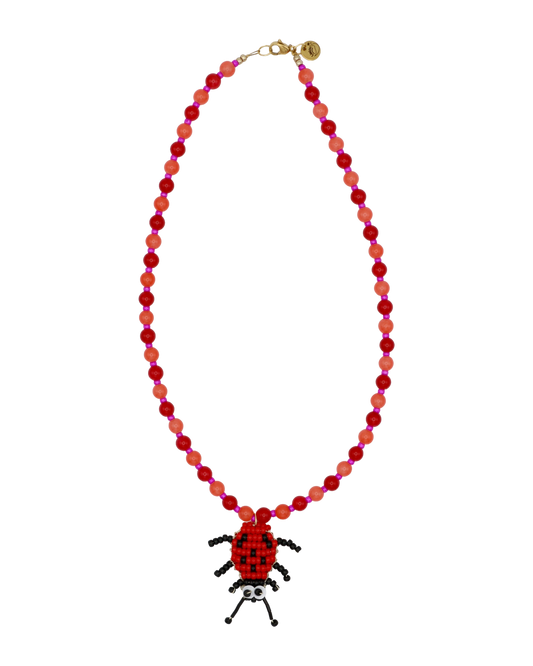 KIDS - ROOD/ORANJE KETTING ROOD LIEVEHEERSBEESTJE LITTLE LINA