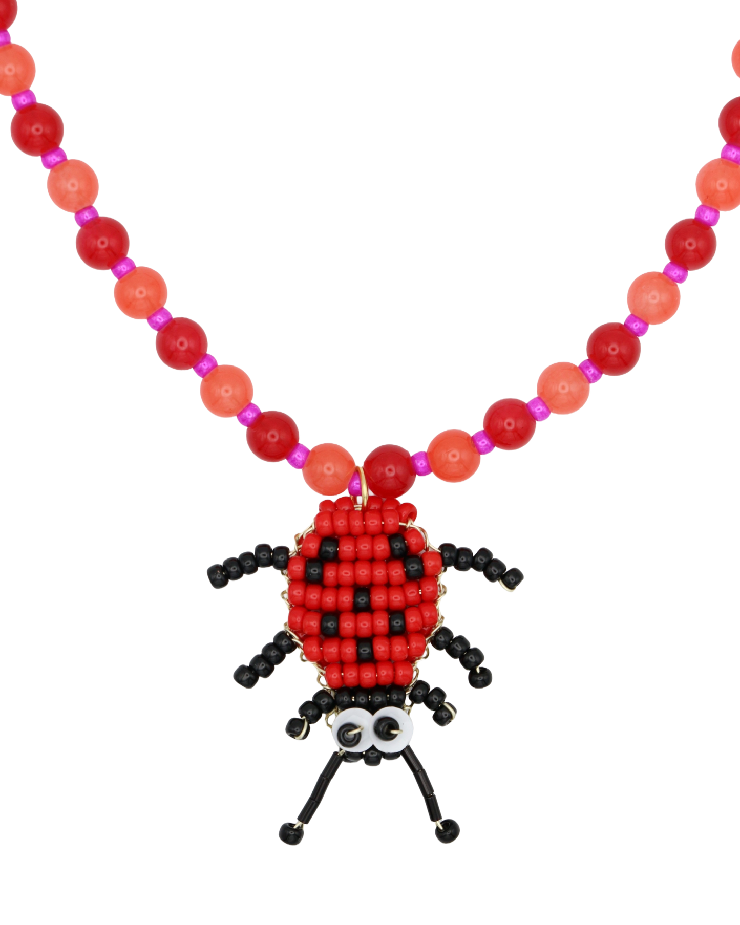 KIDS - ROOD/ORANJE KETTING ROOD LIEVEHEERSBEESTJE LITTLE LINA