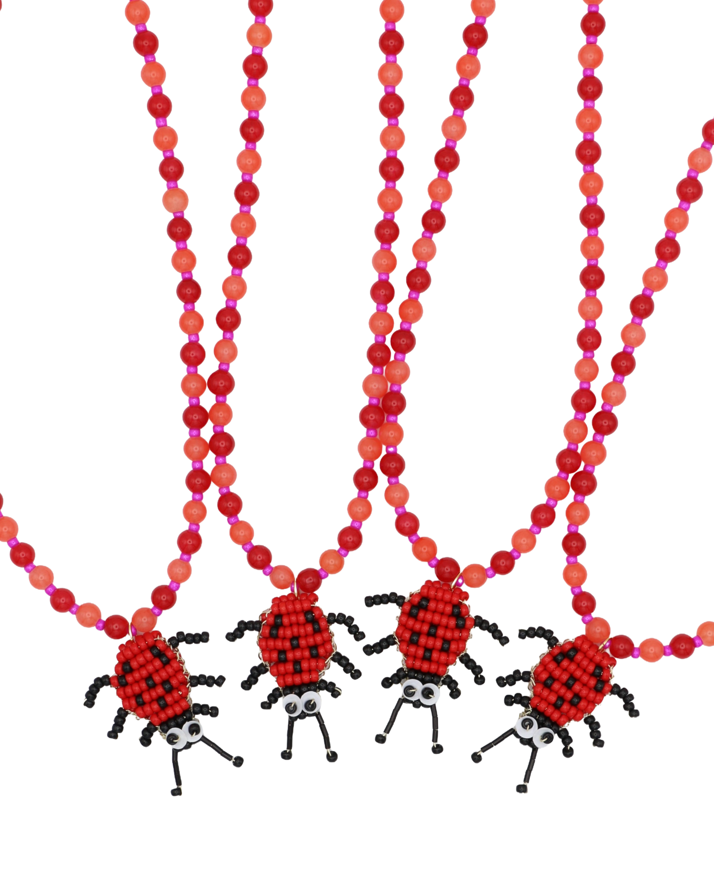 KIDS - ROOD/ORANJE KETTING ROOD LIEVEHEERSBEESTJE LITTLE LINA