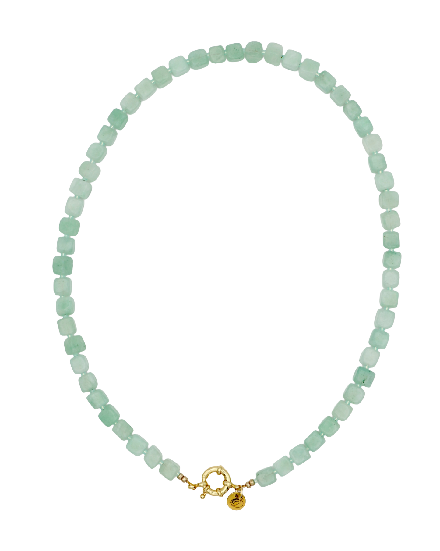 LICHTGROEN JADE CUBE KETTING