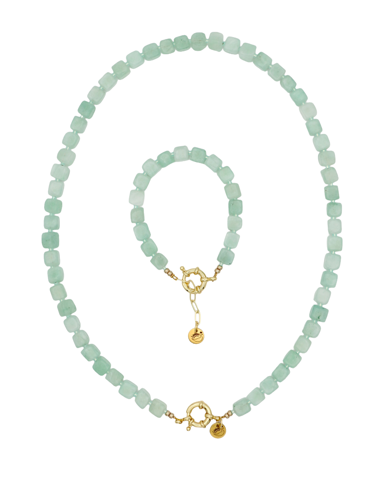 LICHTGROEN JADE CUBE ARMBAND