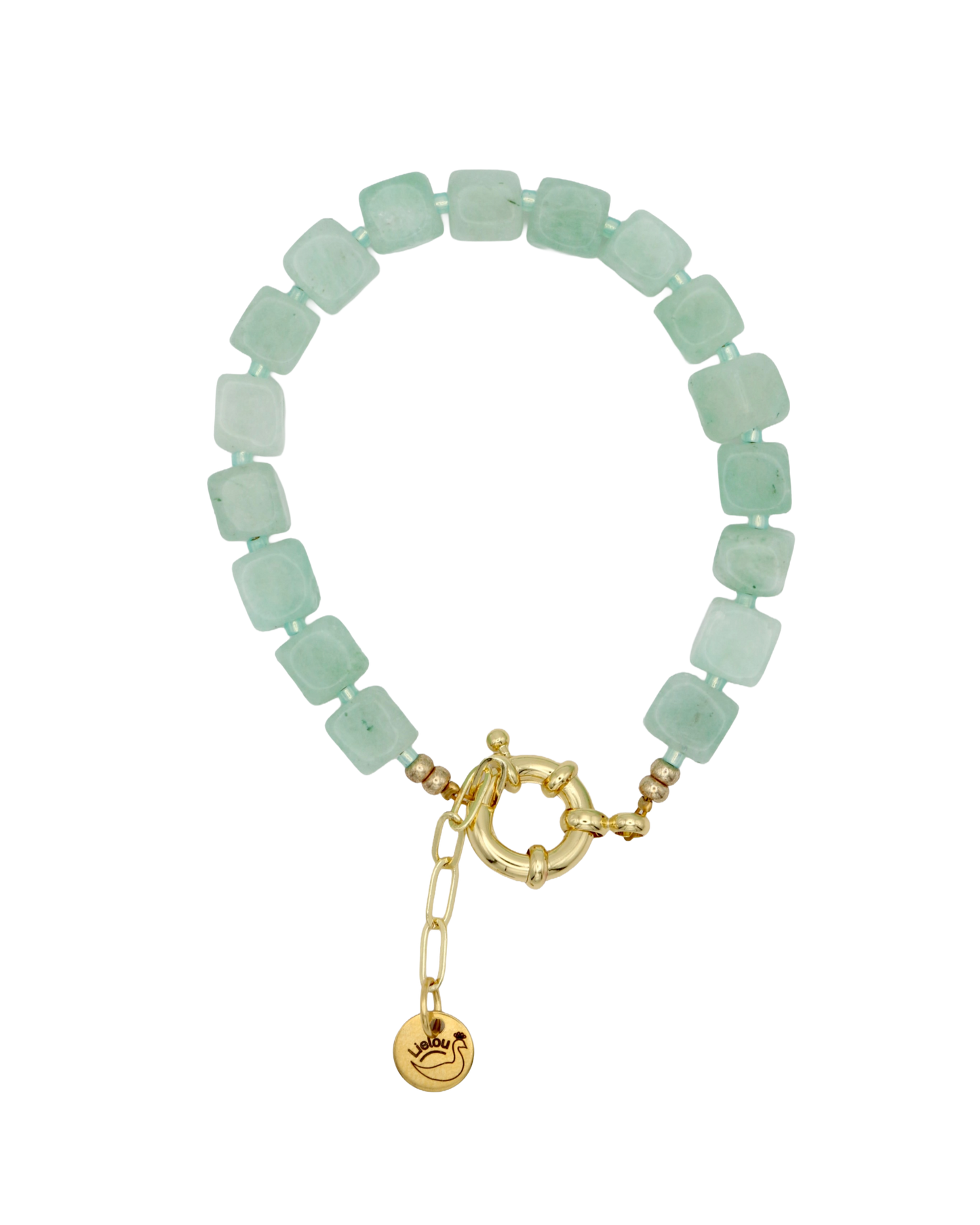 LICHTGROEN JADE CUBE ARMBAND