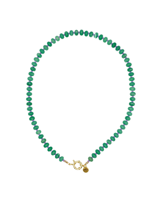 LICHTGROEN/LILA RONDELLE KETTING BLOOM