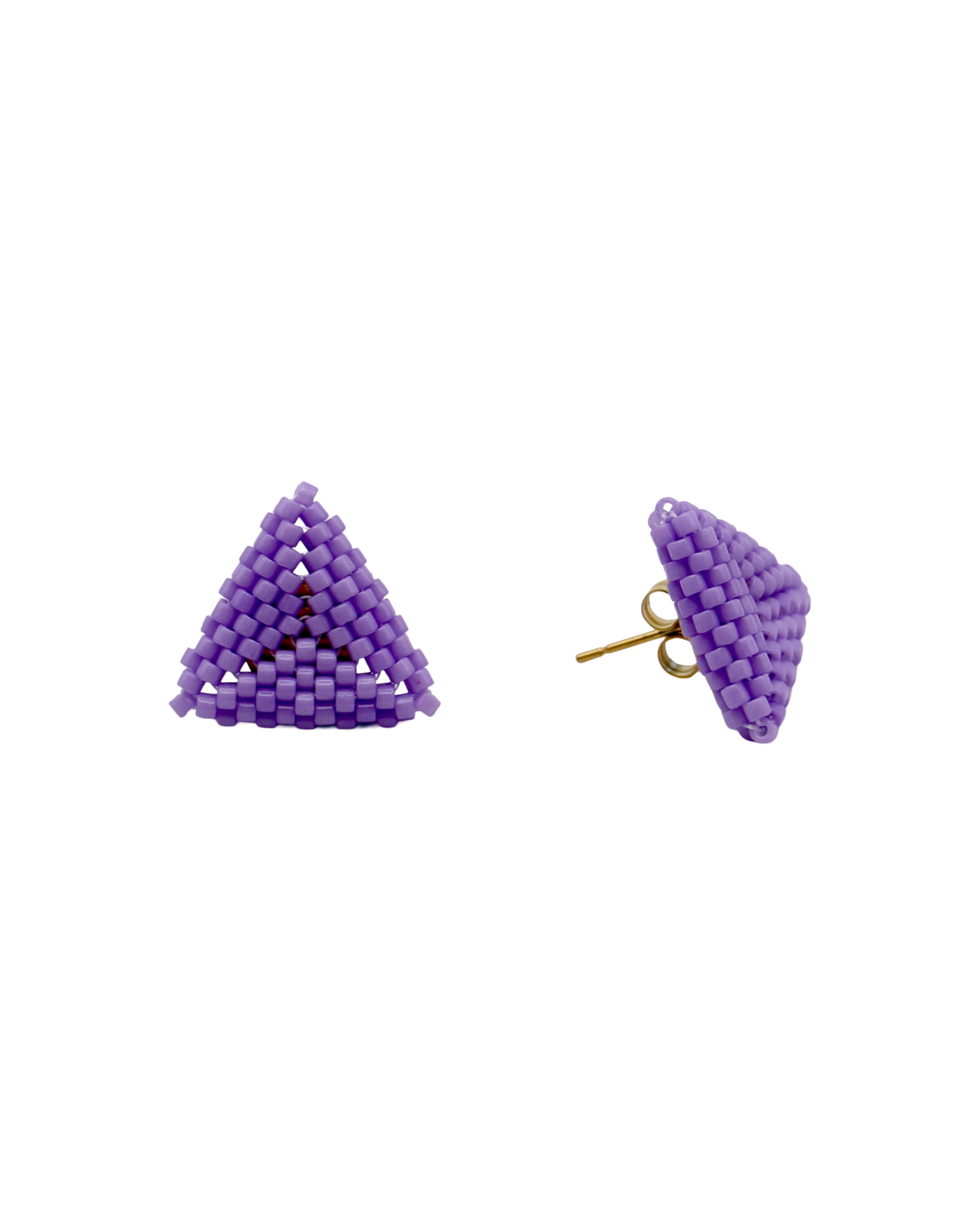 LILAC TRIANGLE STUD EARRINGS
