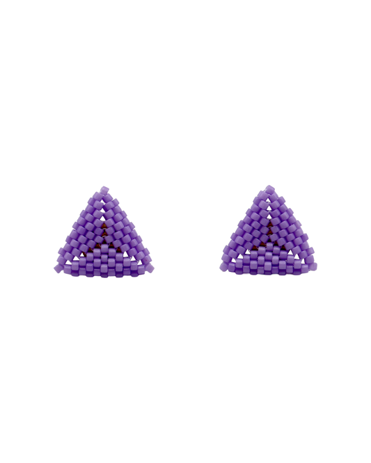 LILAC TRIANGLE STUD EARRINGS