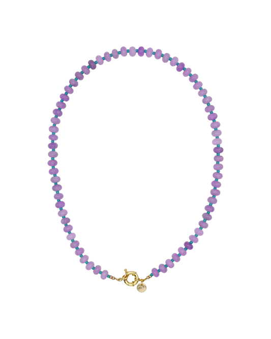 LILA/TURQUOISE RONDELLE KETTING IRIS