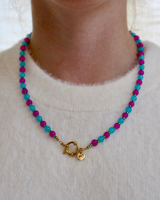 PAARS/BLAUWE KETTING CAMI