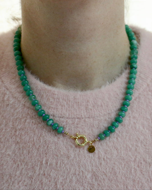 LICHTGROEN/LILA RONDELLE KETTING BLOOM