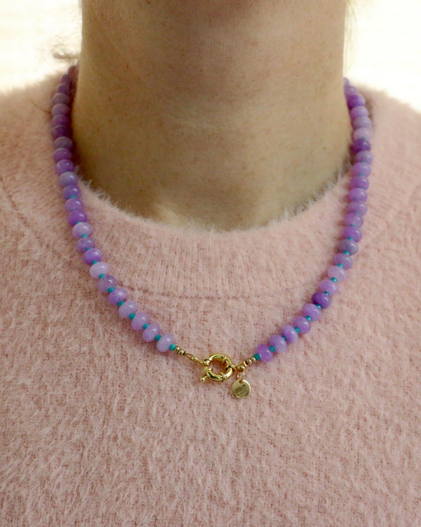 LILA/TURQUOISE RONDELLE KETTING IRIS