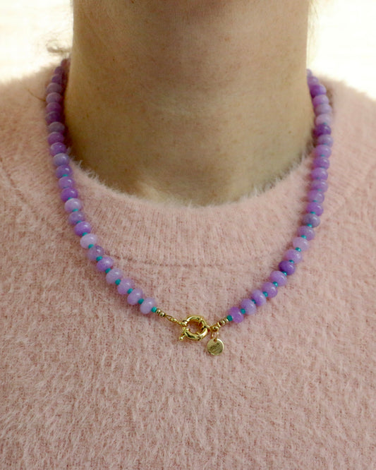 LILA/TURQUOISE RONDELLE KETTING IRIS