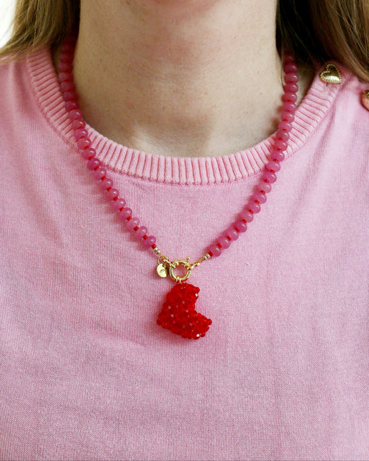 RODE HAPPY HEARTS KETTING