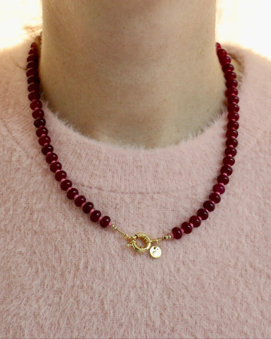 ROODPAARS/ROZE RONDELLE KETTING MUSE