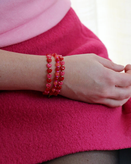 ROOD/ROZE HAPPY HEARTS ARMBAND